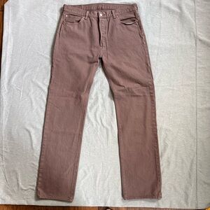 Levi’s 501 Jeans 36x36 Brown Denim Button Fly Straight Fit